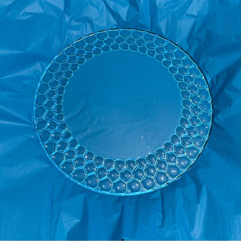 Tiffany & Co. Honeycomb Crystal 12 Inch Round Platter/Tray